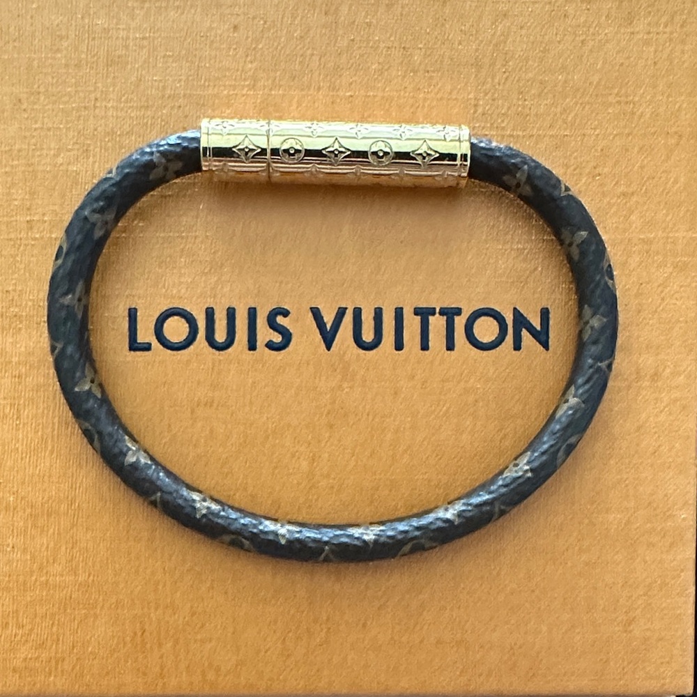 Louis Vuitton Brown Bracelet with Gold Clasp